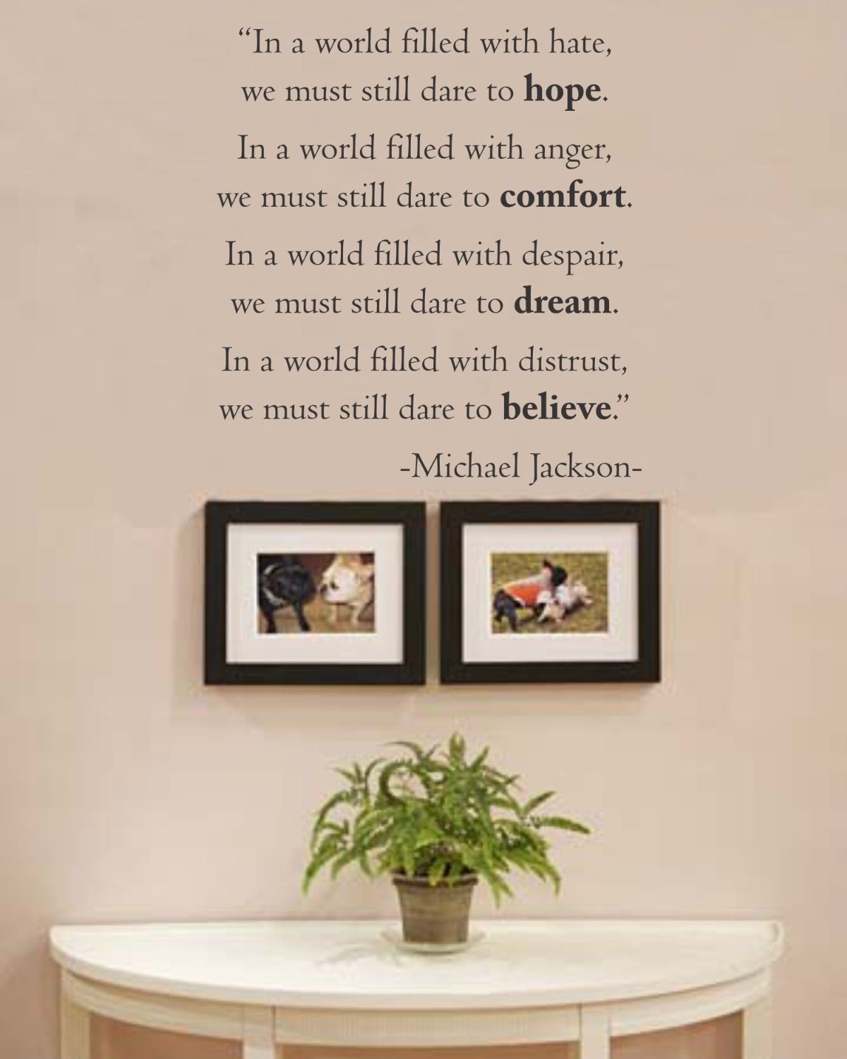 In a world filled with hate wall decal