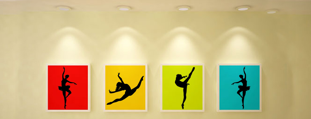 FOUR GIRLS PERFORM BALLET WALL STICKERS DECAL